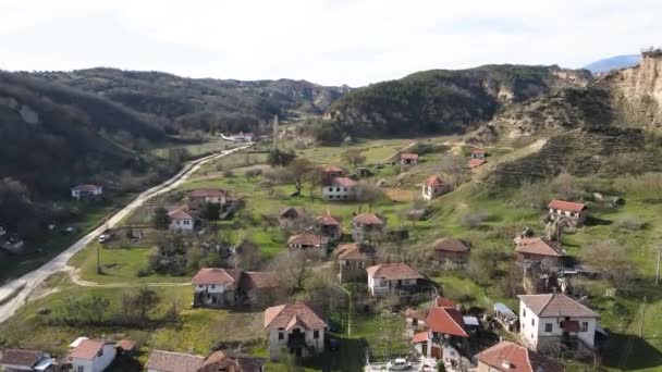 Αεροφωτογραφία Του Χωριού Zlatolist Σπίτια Του Δέκατου Ένατου Αιώνα Περιοχή — Αρχείο Βίντεο