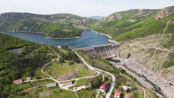 Вид Воздуха Студенское Водохранилище Регион Карджали Болгария — стоковое видео