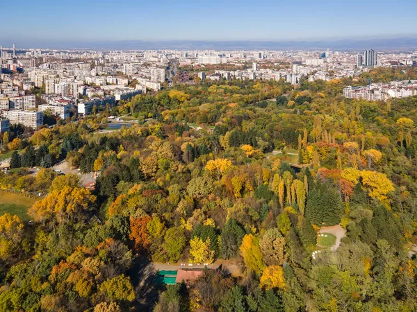 Vista Aérea Surpreendente Outono South Park Cidade Sofia Bulgária — Fotografia de Stock