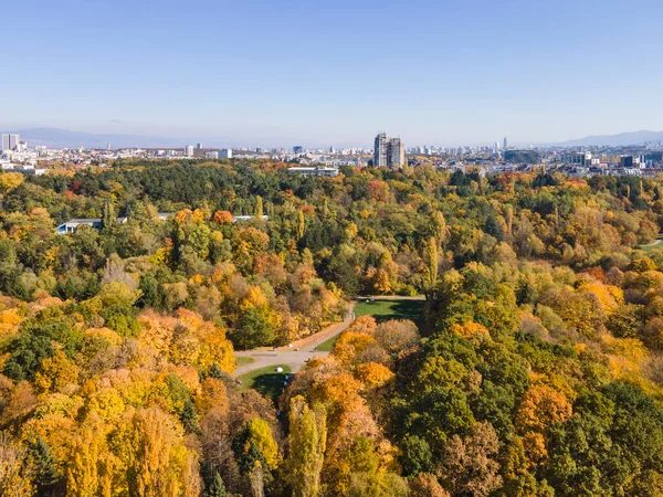 Increíble Vista Aérea Otoño South Park Ciudad Sofía Bulgaria — Foto de Stock