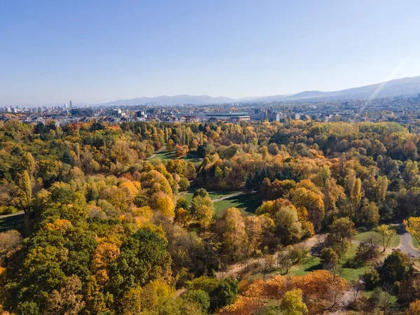 Vista Aérea Surpreendente Outono South Park Cidade Sofia Bulgária — Fotografia de Stock