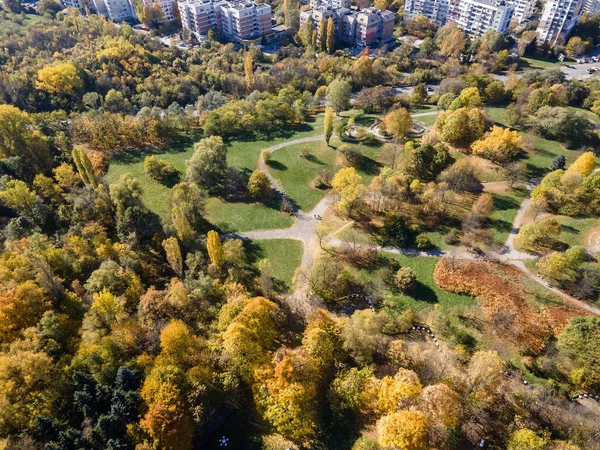 Vista Aérea Surpreendente Outono South Park Cidade Sofia Bulgária — Fotografia de Stock