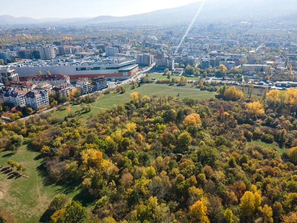 Increíble Vista Aérea Otoño South Park Ciudad Sofía Bulgaria — Foto de Stock