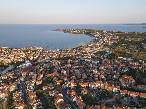 Aerial Sunset View Old Town Port Sozopol Burgas Region Bulgaria — Stock Photo, Image