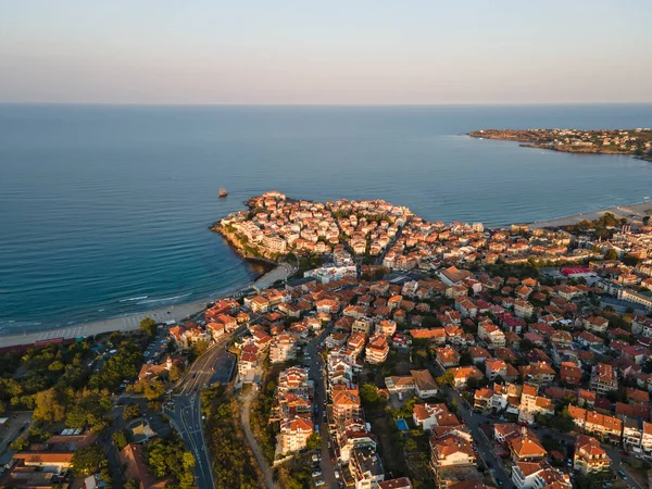 Aerial Sunset View Old Town Port Sozopol Burgas Region Bulgaria — Stock Photo, Image