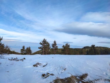 Bulgaristan 'ın Sofya Şehir Bölgesi, Vitosha Dağı' nın İnanılmaz Kış manzarası