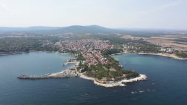 Bulgaristan 'ın Burgaz Bölgesi Çarevo kentinin hava manzarası 