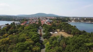 Bulgaristan 'ın Burgaz Bölgesi Çarevo kentinin hava manzarası 