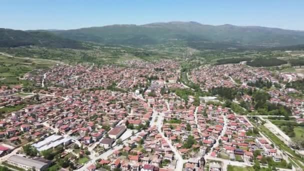 Vista Aérea Cidade Histórica Strelcha Região Pazardzhik Bulgária — Vídeo de Stock