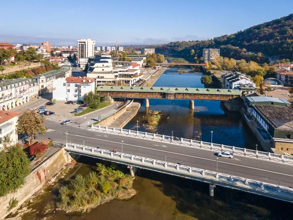 Дивовижний Вигляд Повітря Центру Міста Ловеч Болгарія — стокове фото