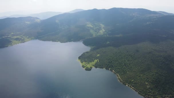 Vista Aérea Surpreendente Barragem Belmeken Montanha Rila Bulgária — Vídeo de Stock
