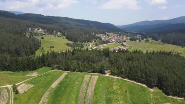 Incredibile Vista Aerea Della Zona Yundola Tra Rila Rodopi Montagna — Video Stock