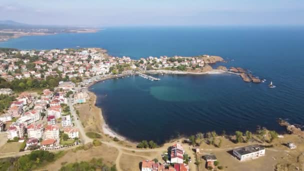 Amazing Aerial View Town Ahtopol Burgas Region Bulgaria — Stock video