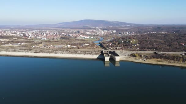 Luftaufnahme Des Ogosta Stausees Montana Region Bulgarien — Stockvideo