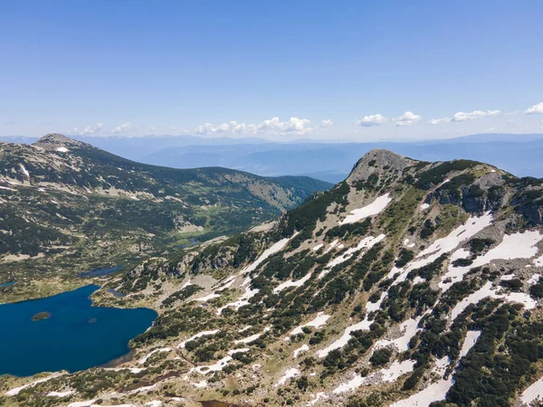 Καταπληκτική Αεροφωτογραφία Του Βουνού Πιρίν Κοντά Στη Λίμνη Πόποβο Της — Φωτογραφία Αρχείου