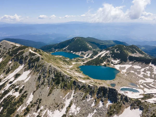 Vista Aérea Incrível Montanha Pirin Perto Lago Popovo Bulgária — Fotografia de Stock