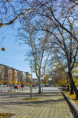 SOFYA, BULGARIA - 11 Kasım 2021: Bulgaristan 'ın Sofya kentinin şaşırtıcı sonbahar manzarası