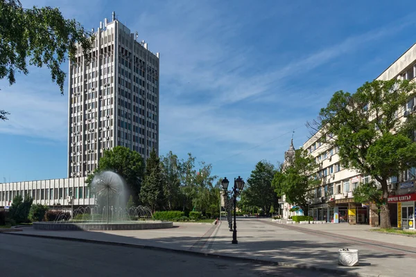 Vidin Bułgaria Maj 2021 Panoramiczny Widok Plac Bdintsi Centrum Miasta — Zdjęcie stockowe