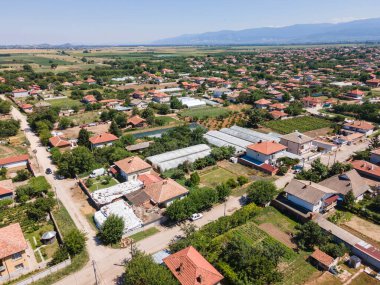 Bulgaristan 'ın Filibe Bölgesi' nin Tsalapitsa köyünün hava manzarası