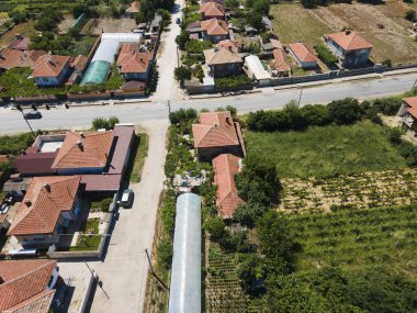 Bulgaristan 'ın Filibe Bölgesi' nin Tsalapitsa köyünün hava manzarası