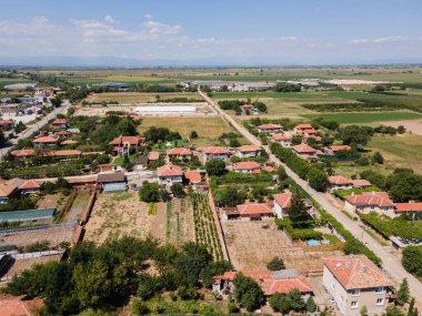 Bulgaristan 'ın Filibe Bölgesi' nin Tsalapitsa köyünün hava manzarası
