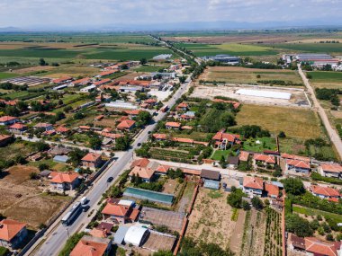 Bulgaristan 'ın Filibe Bölgesi' nin Tsalapitsa köyünün hava manzarası