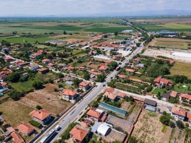 Bulgaristan 'ın Filibe Bölgesi' nin Tsalapitsa köyünün hava manzarası