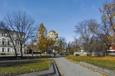 SOFYA, BULGARIA - 11 Kasım 2021: Bulgaristan 'ın Sofya kentindeki Bahçe Aziz Kliment Ohridski