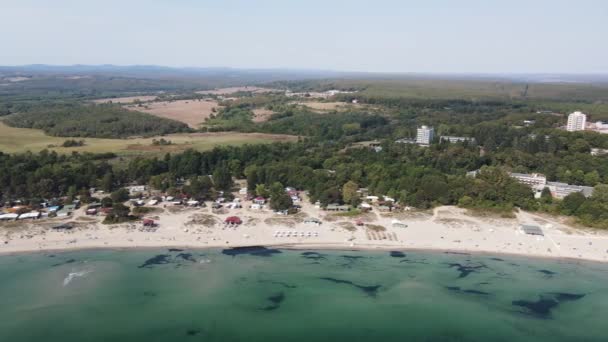 Increíble Vista Aérea Playa Sur Ciudad Kiten Región Burgas Bulgaria — Vídeos de Stock