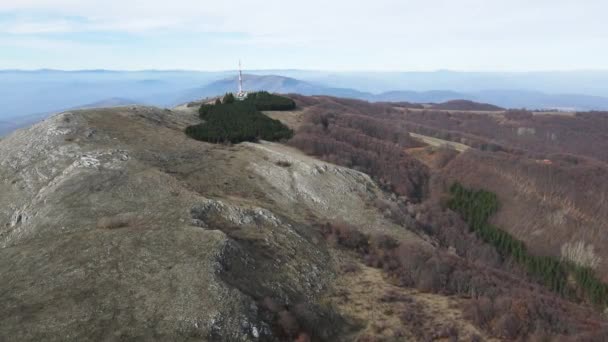 Вид Висоти Осінь Гору Коньявська Поблизу Вершини Вейден Кюстенділ Болгарія — стокове відео