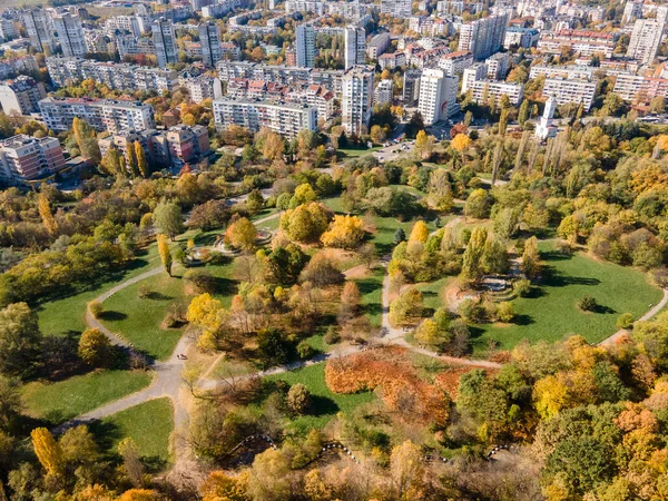 Vista Aérea Surpreendente Outono South Park Cidade Sofia Bulgária — Fotografia de Stock