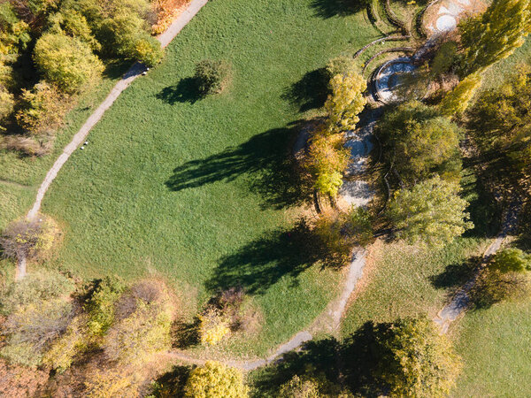 Amazing Aerial Autumn view of South Park in city of Sofia, Bulgaria