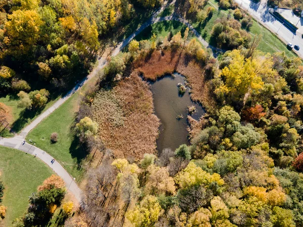 Amazing Aerial Autumn Kilátás South Park Város Szófia Bulgária — Stock Fotó