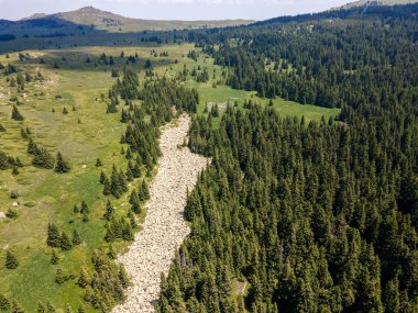 Bulgaristan 'ın Sofya Şehir Bölgesi, Vitosha Dağı' ndaki Konyarnika bölgesinin havadan görüntüsü