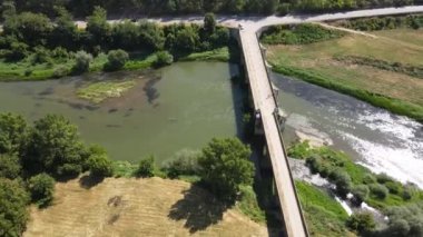 İkinci Bulgar İmparatorluğu, Rusçuk bölgesi ve Bulgaristan 'dan Ortaçağ tahkim edilmiş Cherven kentinin havadan görünüşü