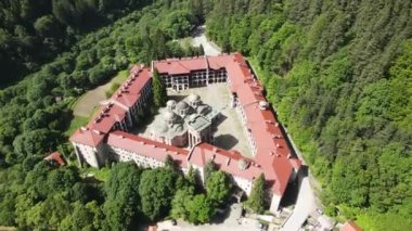 Bulgaristan 'ın Kyustendil Bölgesi, Rila Manastırı' nın şaşırtıcı hava manzarası