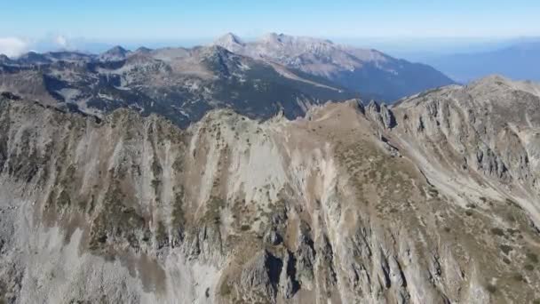 Widok Lotu Ptaka Szczyt Strazhite Pirin Mountain Bułgaria — Wideo stockowe