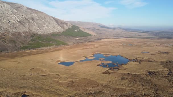 Flygfoto Hösten Syn Dragoman Sumpmark Sofia Region Bulgarien — Stockvideo