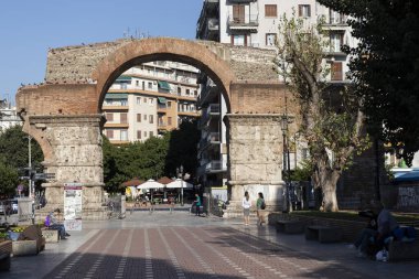 Selanik, Yunanistan - 22 Eylül 2019: Yunanistan 'ın orta kesimindeki Selanik kentinde antik Roma İmparatorluğu