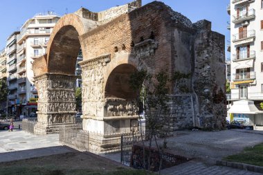 Selanik, Yunanistan - 22 Eylül 2019: Yunanistan 'ın orta kesimindeki Selanik kentinde antik Roma İmparatorluğu