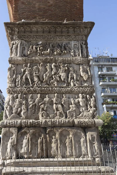 Θεσσαλονίκη Ελλάδα Σεπτεμβρίου 2019 Αρχαία Ρωμαϊκή Αψίδα Του Γαλέριου Στο — Φωτογραφία Αρχείου