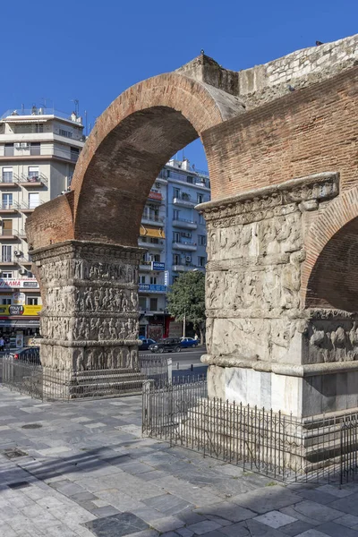 Thessaloniki Grecia Septiembre 2019 Antiguo Arco Romano Galerio Centro Ciudad —  Fotos de Stock