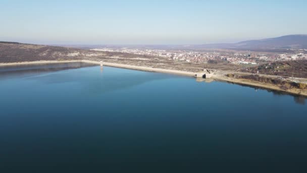 Αεροφωτογραφία Του Ogosta Reservoir Montana Region Βουλγαρία — Αρχείο Βίντεο