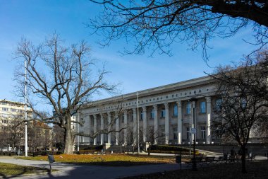 SOFYA, BULGARIA - 11 Kasım 2021: Sofya 'daki St. Cyril ve Methodius Ulusal Kütüphanesi
