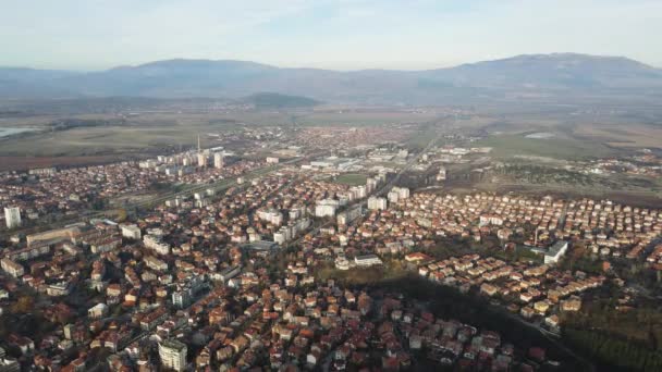 Niesamowity Widok Lotu Ptaka Miasto Kyustendil Bułgaria — Wideo stockowe