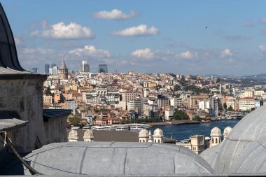 İSTANBUL, TURKEY - 27 Temmuz 2019: İmparatorluk Süleyman Camii 'nden İstanbul' a İnanılmaz Panorama