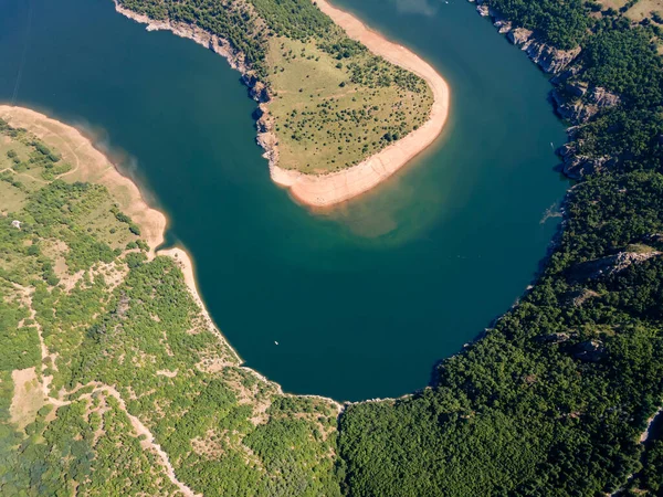 Increíble Vista Aérea Del Meandro Del Río Arda Embalse Kardzhali — Foto de Stock