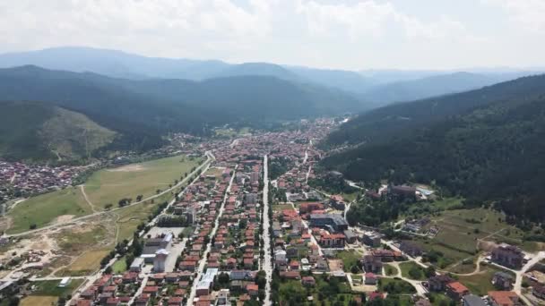Vista Aérea Del Famoso Balneario Velingrado Región Pazardzhik Bulgaria — Vídeos de Stock