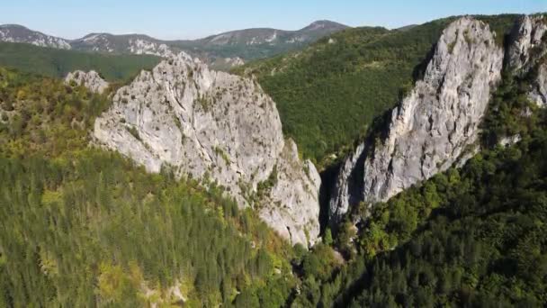 Veduta Aerea Erma River Gorge Vicino Alla Città Tran Bulgaria — Video Stock