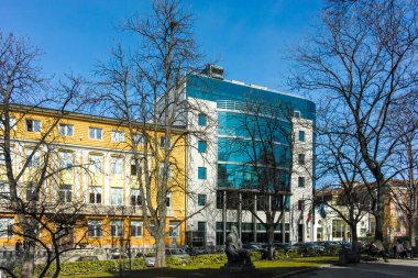 SOFYA, BULGARIA - 11 Kasım 2021: Bulgaristan 'ın Sofya kentinin şaşırtıcı sonbahar manzarası